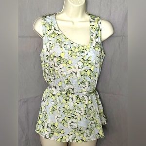 3/$15 French Connection Floral Belted Wrap Sleeveless Floral Tops Size PS
